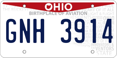 OH license plate GNH3914