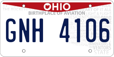 OH license plate GNH4106