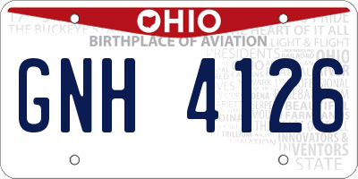 OH license plate GNH4126