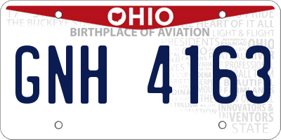 OH license plate GNH4163