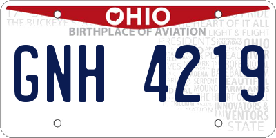OH license plate GNH4219