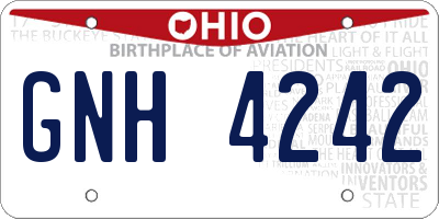 OH license plate GNH4242