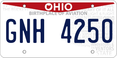 OH license plate GNH4250