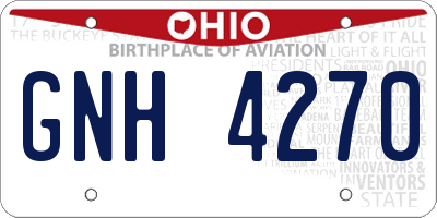 OH license plate GNH4270