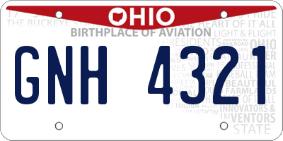 OH license plate GNH4321