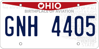 OH license plate GNH4405