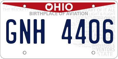 OH license plate GNH4406
