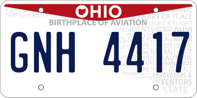 OH license plate GNH4417