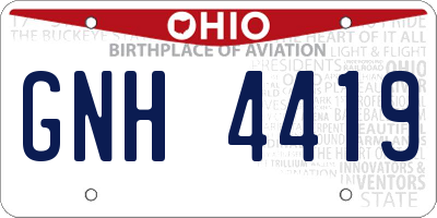 OH license plate GNH4419