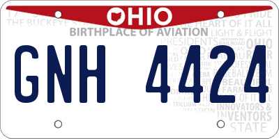 OH license plate GNH4424