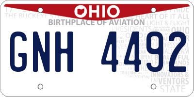 OH license plate GNH4492