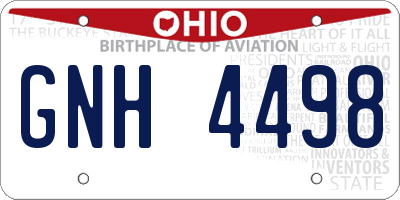 OH license plate GNH4498