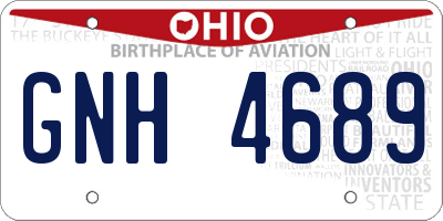 OH license plate GNH4689