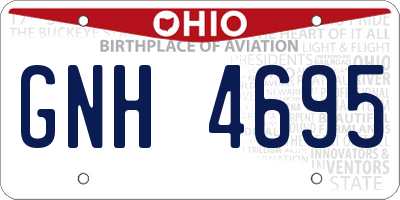 OH license plate GNH4695