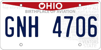 OH license plate GNH4706