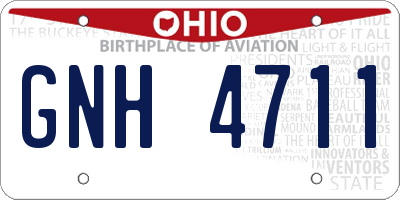 OH license plate GNH4711