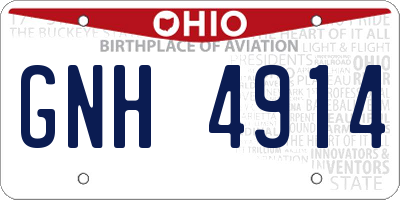 OH license plate GNH4914