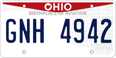 OH license plate GNH4942