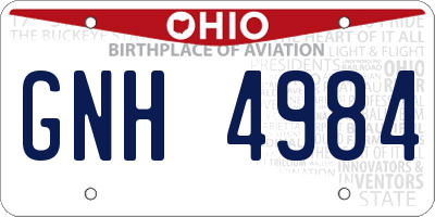 OH license plate GNH4984