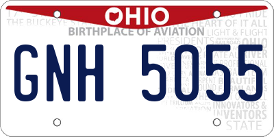 OH license plate GNH5055
