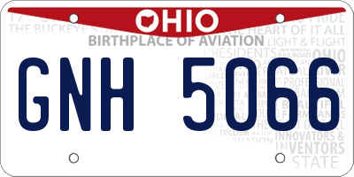 OH license plate GNH5066