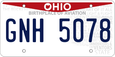 OH license plate GNH5078