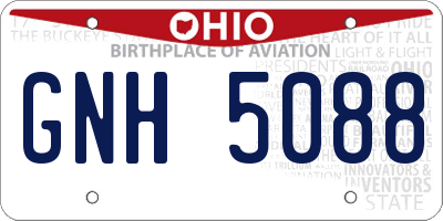 OH license plate GNH5088