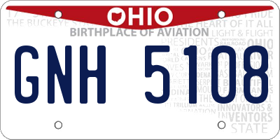 OH license plate GNH5108
