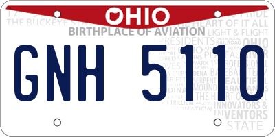 OH license plate GNH5110
