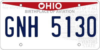 OH license plate GNH5130