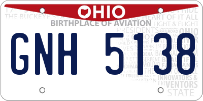 OH license plate GNH5138
