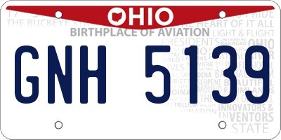OH license plate GNH5139