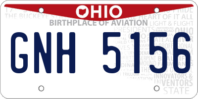 OH license plate GNH5156