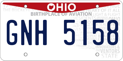 OH license plate GNH5158