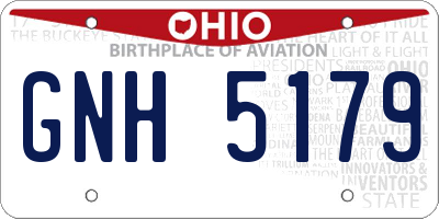 OH license plate GNH5179