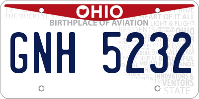 OH license plate GNH5232