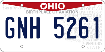 OH license plate GNH5261