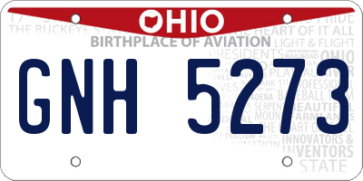 OH license plate GNH5273