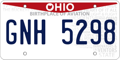 OH license plate GNH5298