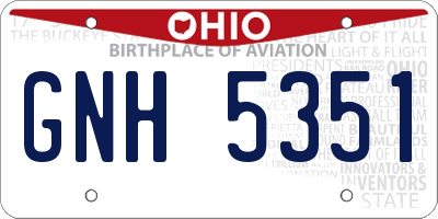 OH license plate GNH5351