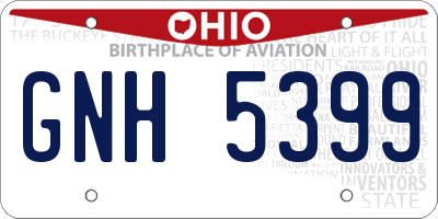 OH license plate GNH5399
