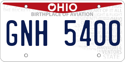 OH license plate GNH5400