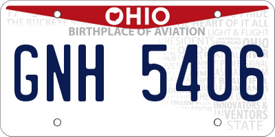 OH license plate GNH5406