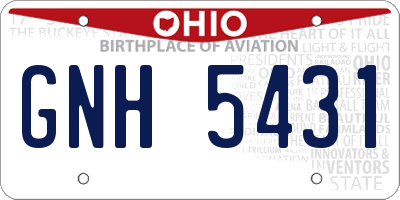 OH license plate GNH5431