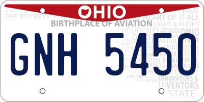 OH license plate GNH5450