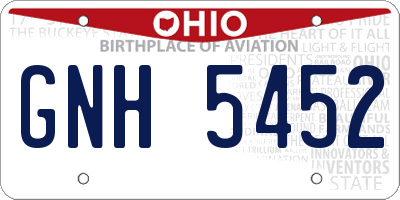 OH license plate GNH5452