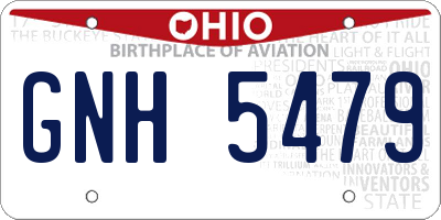 OH license plate GNH5479
