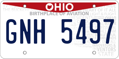OH license plate GNH5497