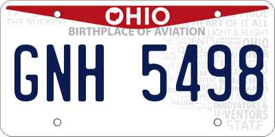 OH license plate GNH5498