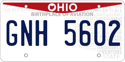 OH license plate GNH5602